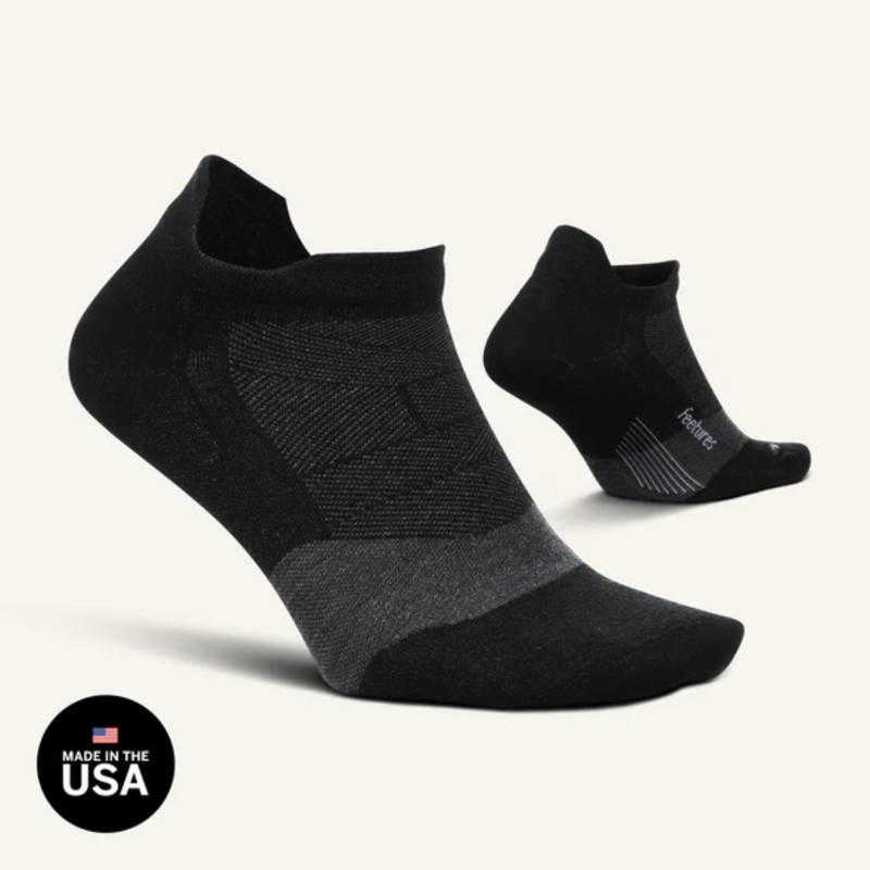 Feetures Merino 10 Ultralight No Show Tab Socks   Charcoal-1